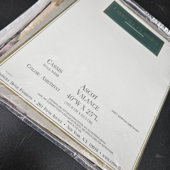 Croscill Ascot Valance Window Treatment 40x25 Classics Cassis Plum Amethyst Curt - Picture 8 of 8